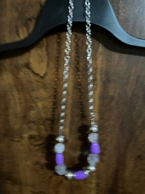 Purple Beaded Statement Necklace for Women